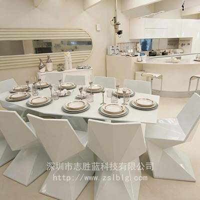 玻璃钢餐桌椅白色