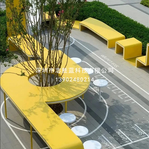 玻璃钢飘带桌椅组合