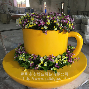 玻璃钢茶杯花盆