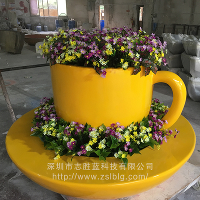 玻璃钢茶杯花盆