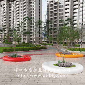 玻璃钢大型花坛树池