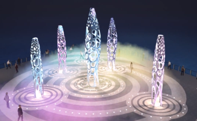 龙门鲤不锈钢发光雕塑